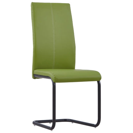 vidaXL Cantilever Dining Chairs 2 pcs Green Faux Leather