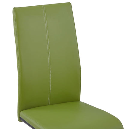 vidaXL Cantilever Dining Chairs 2 pcs Green Faux Leather