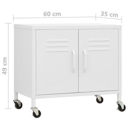 Storage Cabinet White 60x35x56 cm Steel