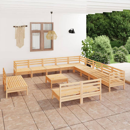 vidaXL 14 Piece Garden Lounge Set Solid Pinewood