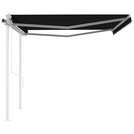 vidaXL Automatic Retractable Awning with Posts 4x3 m Anthracite