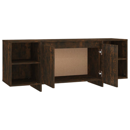 TV Cabinet Smoked Oak 130x35x50 cm Engineered Wood