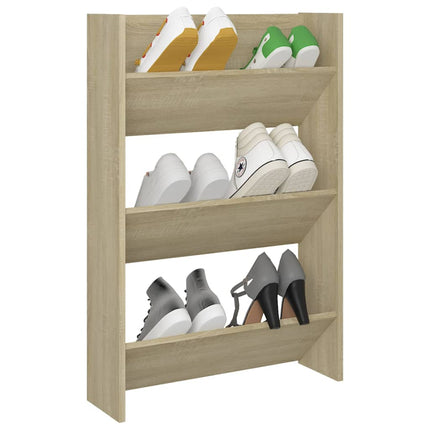 vidaXL Wall Shoe Cabinet Sonoma Oak 60x18x90 cm Chipboard
