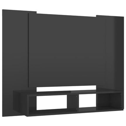 vidaXL Wall TV Cabinet High Gloss Grey 120x23.5x90 cm Chipboard
