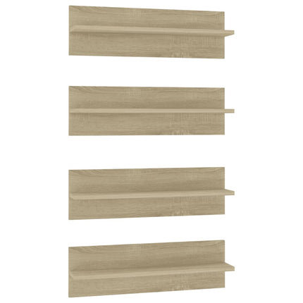 vidaXL Wall Shelves 4 pcs Sonoma Oak 60x11.5x18 cm Chipboard