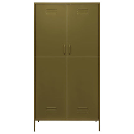 vidaXL Wardrobe Olive Green 90x50x180 cm Steel