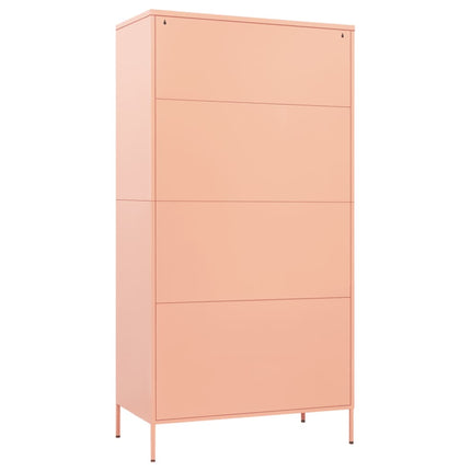 vidaXL Wardrobe Pink 90x50x180 cm Steel
