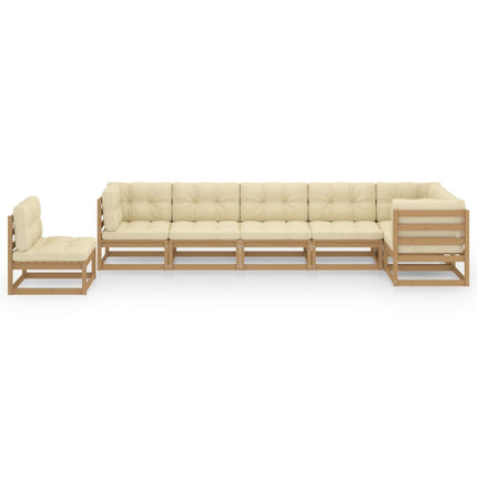 vidaXL 7 Piece Garden Lounge Set with Cushions Solid Pinewood