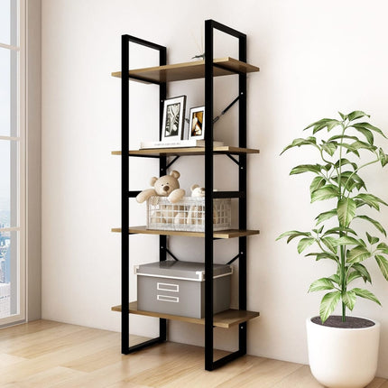 vidaXL 4-Tier Book Cabinet Brown 60x30x140 cm Solid Pine Wood