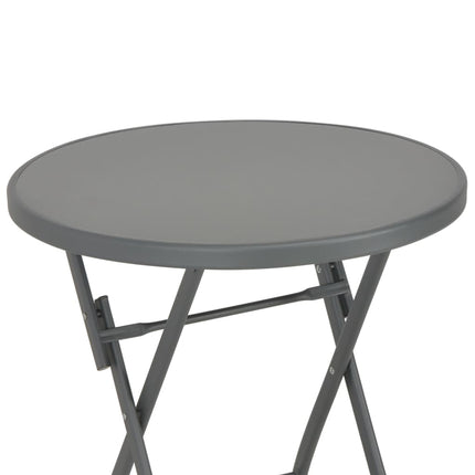 vidaXL Folding Bistro Table Grey 60x70 cm Glass and Steel