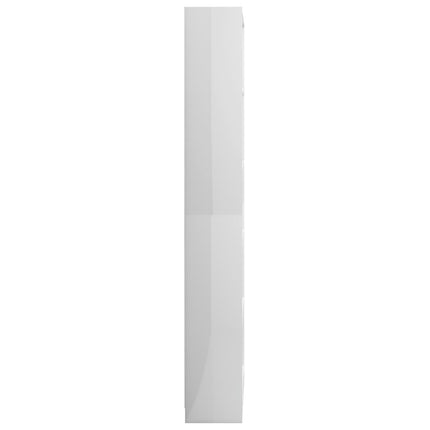 vidaXL 5-Tier Book Cabinet High Gloss White 80x24x175 cm Engineered Wood