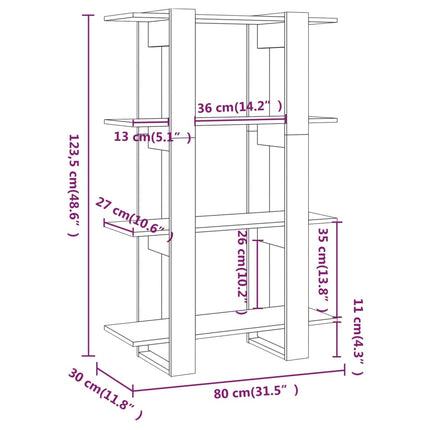 Book Cabinet/Room Divider Sonoma Oak 80x30x123.5 cm