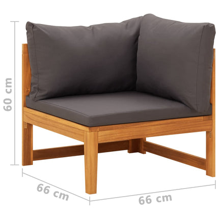 vidaXL 2 Piece Garden Lounge Set with Dark Grey Cushions Acacia Wood