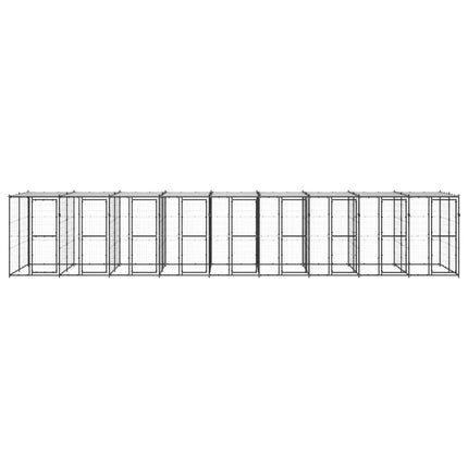 vidaXL Outdoor Dog Kennel Steel with Roof 21.78 m²