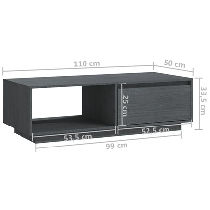 vidaXL Coffee Table Grey 110x50x33.5 cm Solid Pinewood