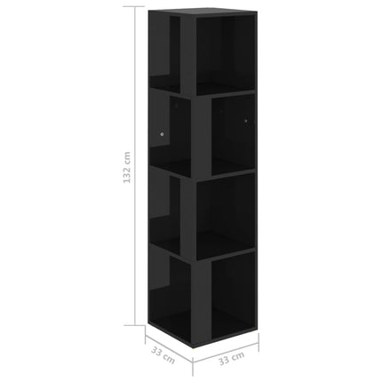 vidaXL Corner Cabinet High Gloss Black 33x33x132 cm Chipboard
