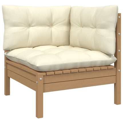 vidaXL 12 Piece Garden Lounge Set with Cushions Honey Brown Pinewood