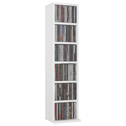vidaXL CD Cabinet High Gloss White 21x20x88 cm Engineered Wood