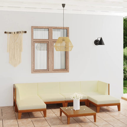 vidaXL 7 Piece Garden Lounge Set with Cushions Solid Acacia Wood