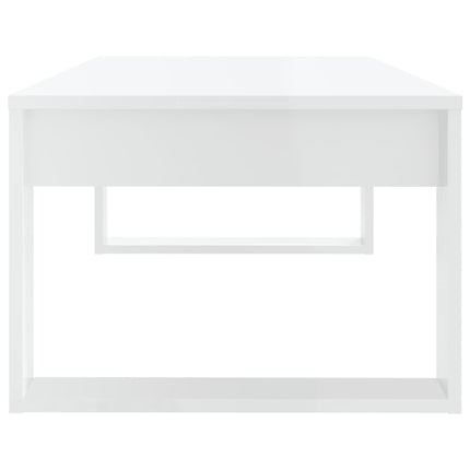 Coffee Table High Gloss White 110x50x35 cm Engineered Wood