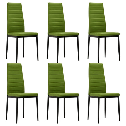 vidaXL 7 Piece Dining Set Faux Leather Lime Green
