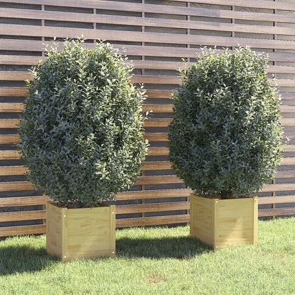 vidaXL Garden Planters 2 pcs 40x40x40 cm Solid Pinewood