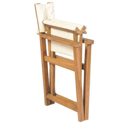 vidaXL Folding Director's Chairs 2 pcs Solid Teak Wood