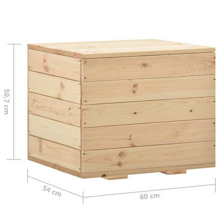 vidaXL Storage Box 60x54x50.7 cm Solid Pine Wood
