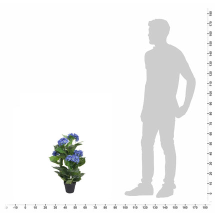 vidaXL Artificial Hydrangea Plant with Pot 60 cm Blue
