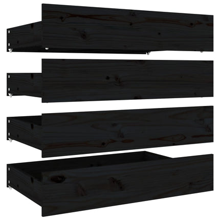 Bed Frame with Drawers Black 183x203 cm King Size