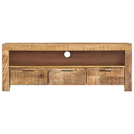 vidaXL TV Cabinet 110x30x40 cm Solid Wood Rough Mango