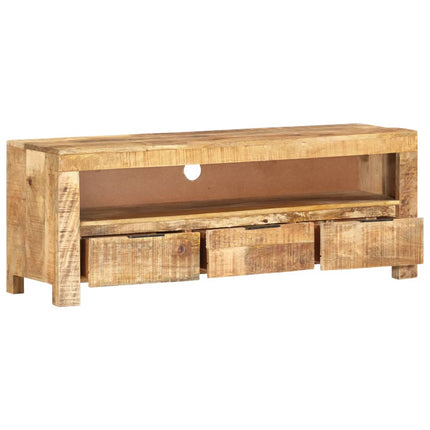 vidaXL TV Cabinet 110x30x40 cm Solid Wood Rough Mango