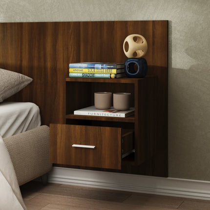 vidaXL Wall Bedside Cabinet Brown Oak Engineered Wood