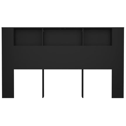 vidaXL Headboard Cabinet Black 180x18.5x104.5 cm