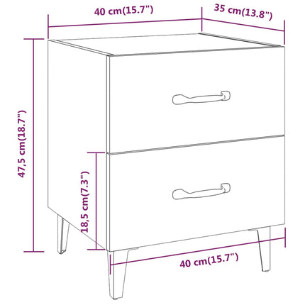 vidaXL Bedside Cabinet Concrete Grey 40x35x47.5 cm