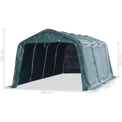 vidaXL Removable Livestock Tent PVC 550 g/m² 3.3x6.4 m Dark Green