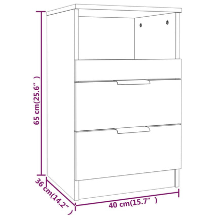 vidaXL Bedside Cabinet Grey Sonoma Engineered Wood