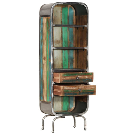 vidaXL Highboard Multicolour 40x30x126 cm Solid Wood Reclaimed