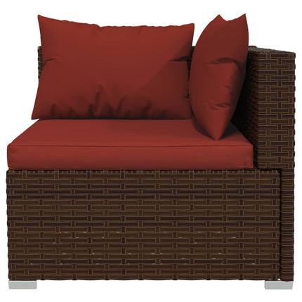 vidaXL 12 Piece Garden Lounge Set with Cushions Poly Rattan Brown