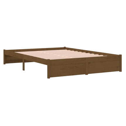 Bed Frame Honey Brown Solid Wood 153x203 cm Queen Size