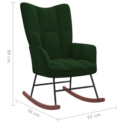 Rocking Chair Dark Green Velvet