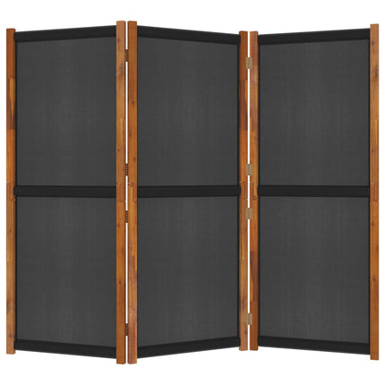 vidaXL 3-Panel Room Divider Black 210x180 cm