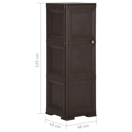 vidaXL Plastic Cabinet 40x43x125 cm Wood Design Brown