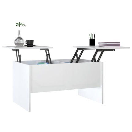 vidaXL Coffee Table High Gloss White 80x50x42.5 cm Engineered Wood