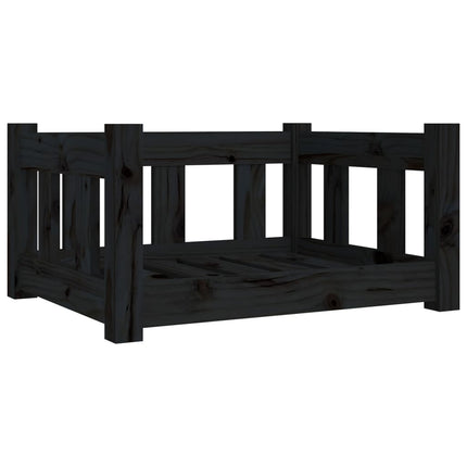vidaXL Dog Bed Black 55.5x45.5x28 cm Solid Wood Pine