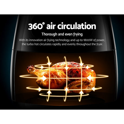 Air Fryer 8.5L LCD Digital Oil Free Deep Frying Cooker Accessories Rack