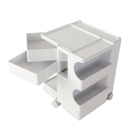 Bedside Table Side Tables Nightstand Organizer Replica Boby Trolley 3Tier White