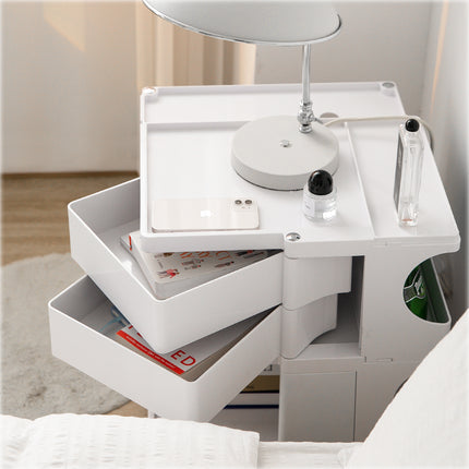 Bedside Table Side Tables Nightstand Organizer Replica Boby Trolley 3Tier White