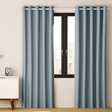 2X Blockout Curtains Blackout Window Curtain Eyelet 180x213cm Grey