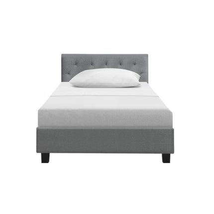 Vanke Bed Frame Fabric- Grey Single